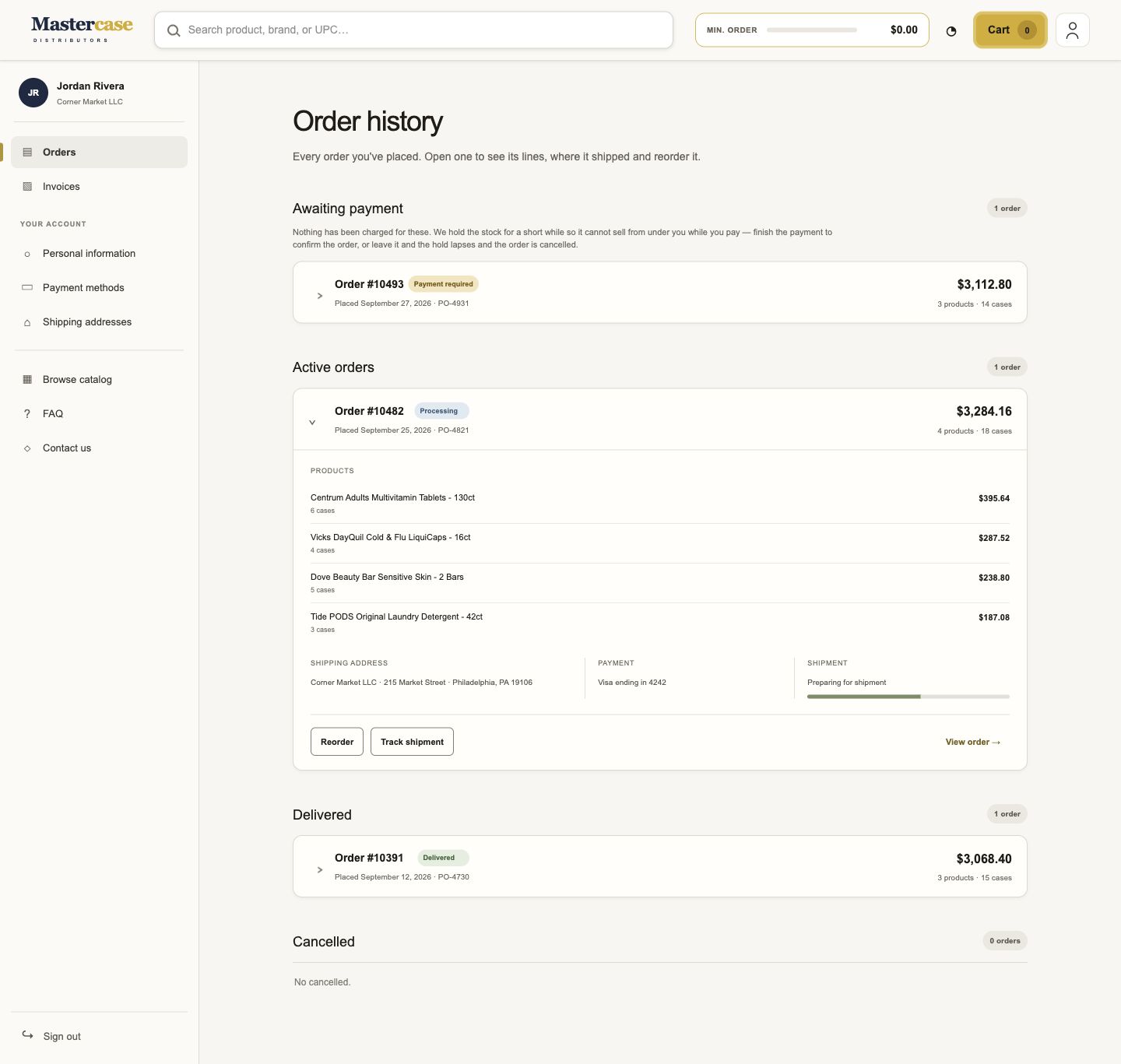 Give every order a place to live., desktop interface