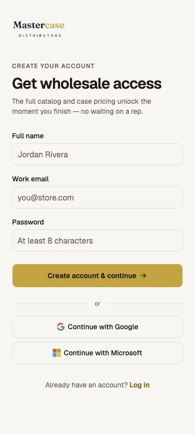 Turn interest into an account., mobile interface